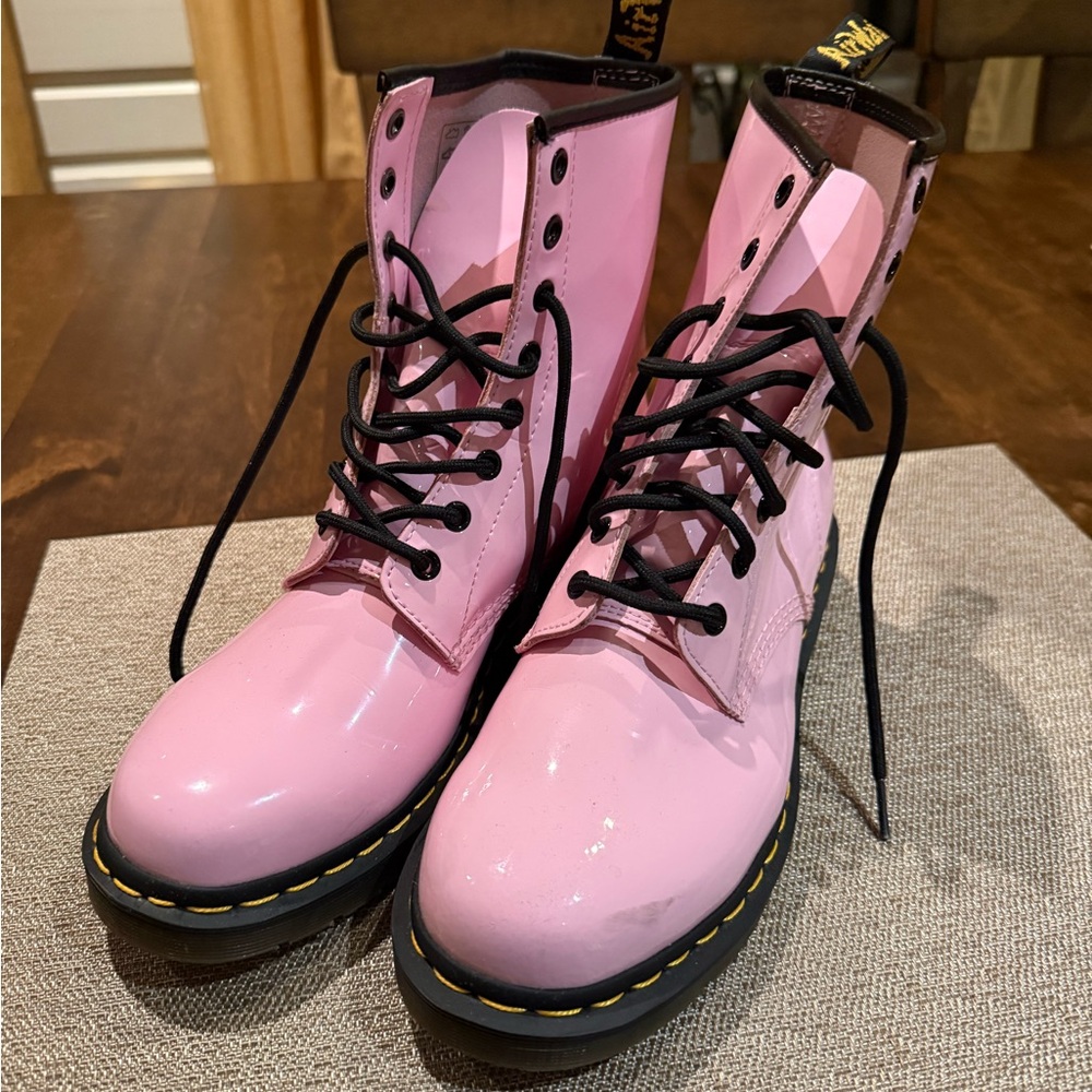 Dr. Martens 1460 Patent Leather Boots Pink Size 10